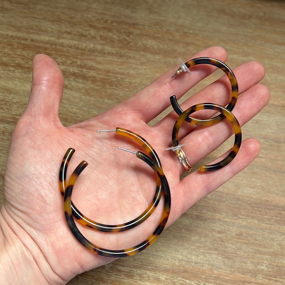 Jcrew tortoiseshell hoop earrings